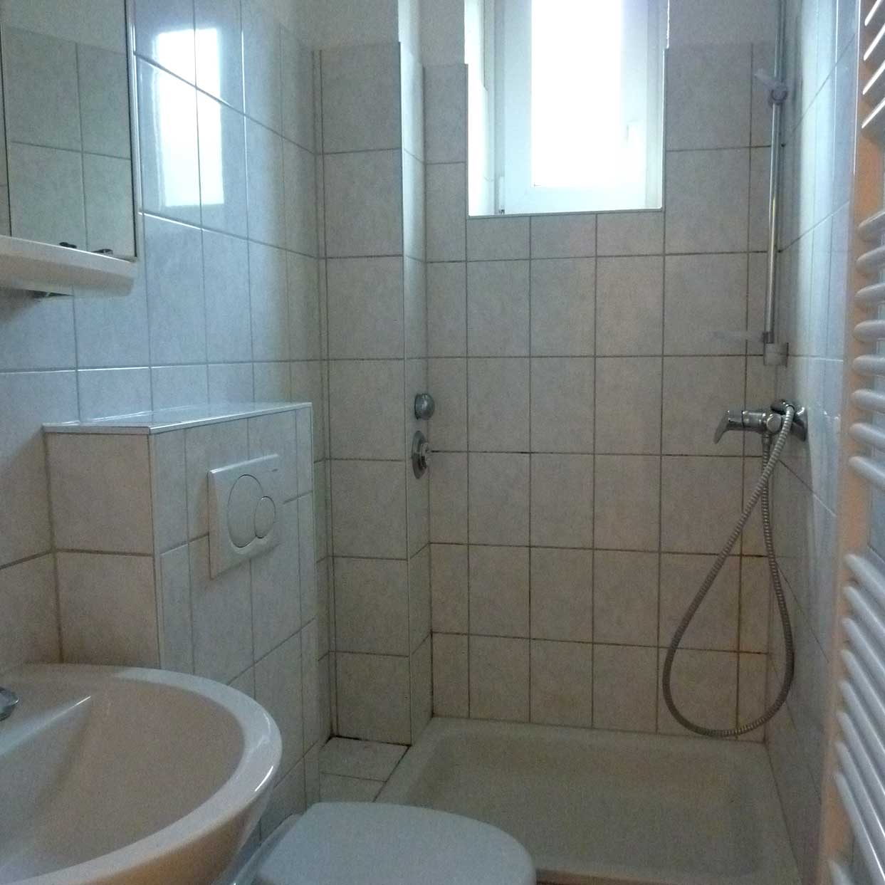 Badezimmer einer Wohnung der Baugenossenschaft Kiel Hassee